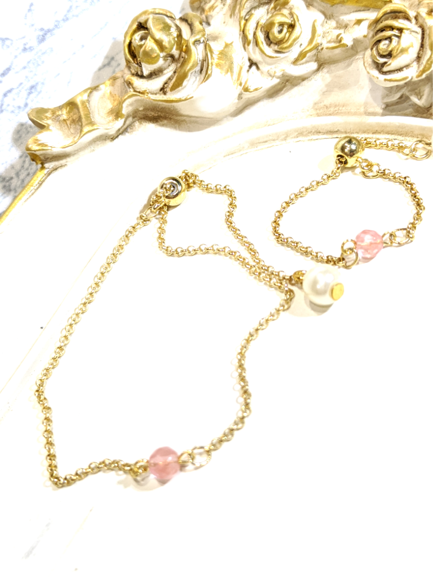 Cute　チェリークォーツ　チェーンリング　ブレスレット　2点セット 4,200円