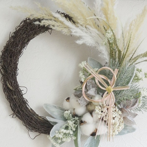 ハーフリース＊2WAY＊ 送料無料]2Wayリースキット♡Xmas＆しめ縄[早割クリスマス2021] キット