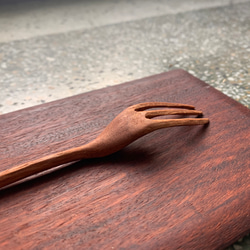【カスタム】木版ラウンドハンドルフォーク/木製フォーク 3枚目の画像