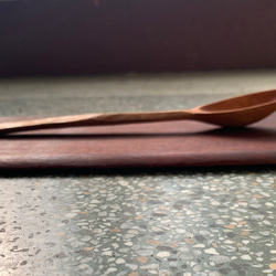 [訂製]木刻湯匙/點心匙-斜面扁柄款 第3張的照片