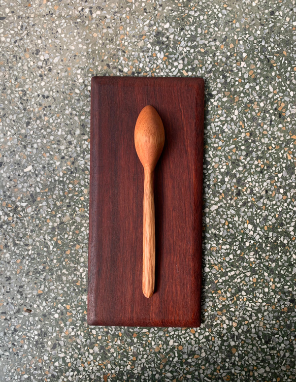 [訂製]木刻湯匙/點心匙-斜面扁柄款 第4張的照片
