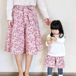 媽媽和配對*小花卉嬰兒裙褲*粉紅色 第5張的照片