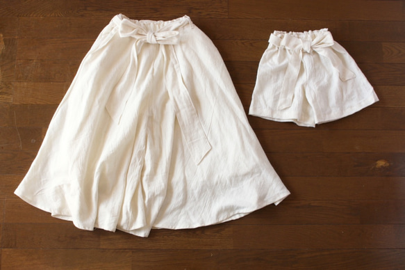 棉亞麻輕鬆裙褲*白色 第6張的照片