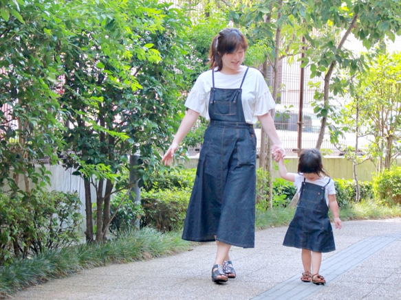 岡山デニムのサロペットフレアスカート 5枚目の画像