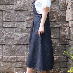 岡山デニムのサロペットフレアスカート 6枚目の画像