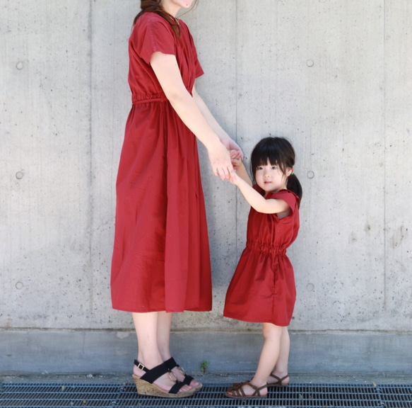 荷葉領連衣裙*紅色 第2張的照片
