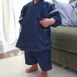 岡山県産デニムの甚平さん 5枚目の画像