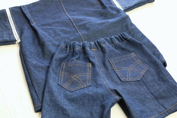 岡山県産デニムの甚平さん 4枚目の画像