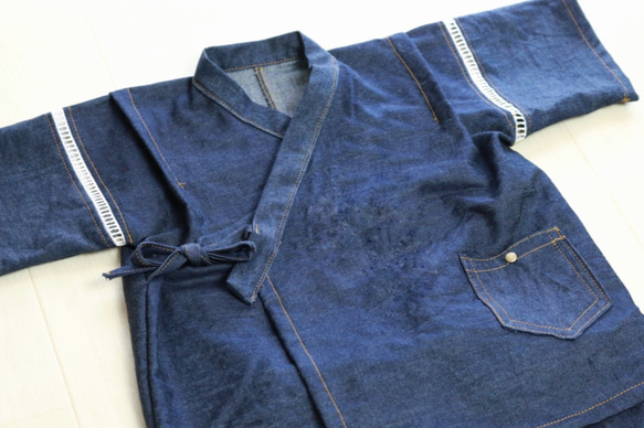 岡山県産デニムの甚平さん 2枚目の画像
