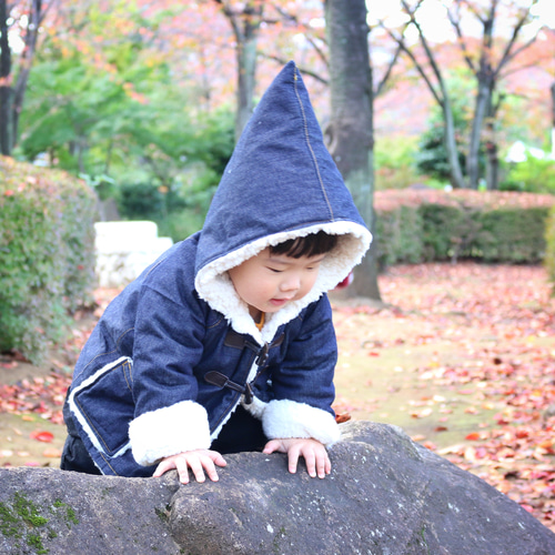 もこもこボアの小人コート＊デニム ベビー服 Areu 通販 6080196  