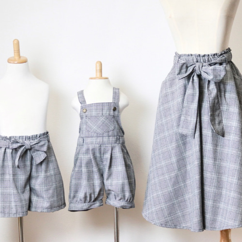 親子リンクコーデ＊グレンチェックのリボンキュロット 子供服 Areu