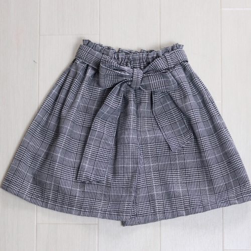 親子リンクコーデ＊グレンチェックのリボンキュロット 子供服 Areu
