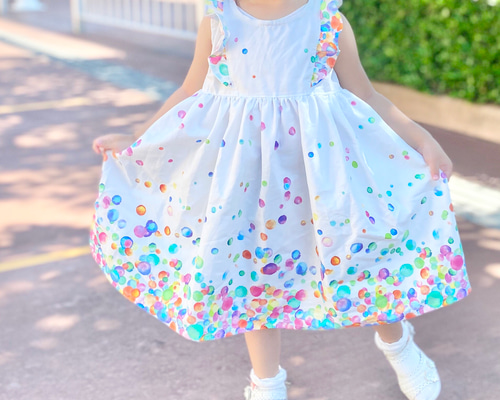 ★9キッズ★　ハンドメイド子供服　ワンピース happy shower＊キッズワンピース 子供服 Areu 通販 9556186