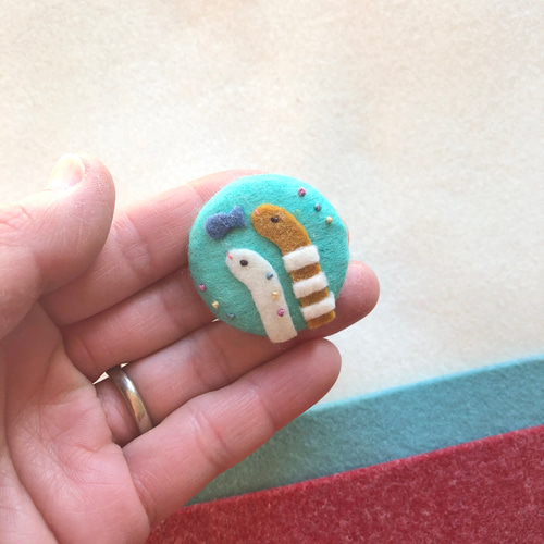 フェルトくるみボタン(大)チンアナゴ ボタン せんたくびよりチハル