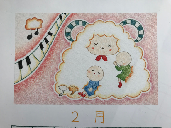 2019年カレンダー 色鉛筆画 2枚目の画像