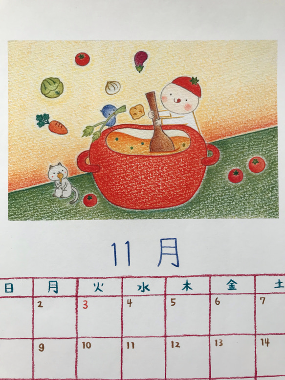2020年カレンダー 色鉛筆画 7枚目の画像