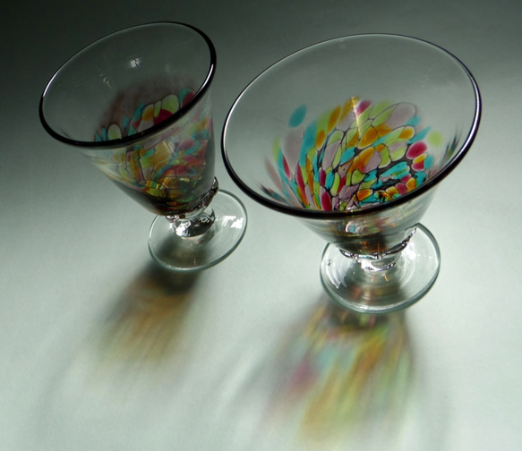 カラーズ　ジュースグラス　手作りガラス 5枚目の画像