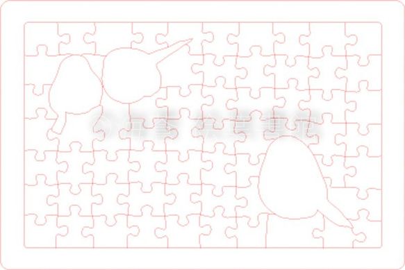 【透明アクリルジグソーパズル】　シマエナガ2(イラストタイプ) はがきサイズ 3枚目の画像