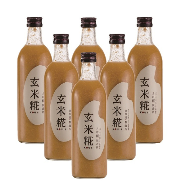 古町糀製造所の糀（麹）のノンアルコール甘酒 ■つぶつぶ食感で腹持ち◎■【玄米糀】500ml■おまとめ6本セット 1枚目の画像