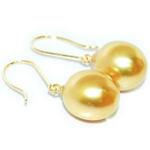 K18 南洋白蝶真珠 ゴールドパール 約10.5～11mm シンプルデザイン