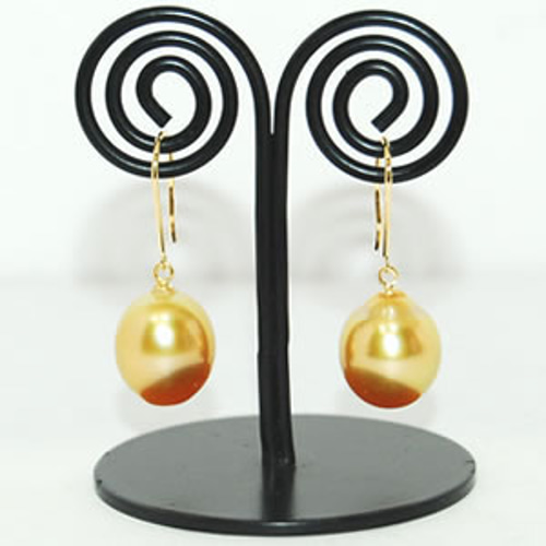 K18 南洋白蝶真珠 ゴールドパール 約10.5～11mm シンプルデザイン