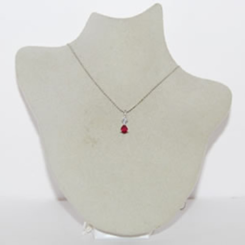 Pt/プラチナ ペアシェイプカット ルビー-0.313ct&ダイヤモンド 