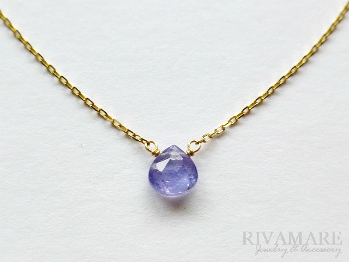 「黄昏のルピナス」タンザナイト マロンカット ソリティア 一粒ネックレス