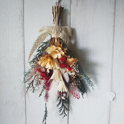 スワッグ ドライフラワー プリザーブドフラワー Xmas 定番クリスマス