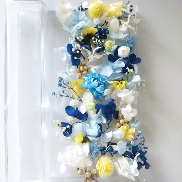 【2021夏新作】ハーバリウム制作　花材　瓶付　ブルー　涼しげ　夏色　プリザーブドフラワー　母の日　お家時間　ギフト　 4枚目の画像