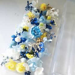 【2021夏新作】ハーバリウム制作　花材　瓶付　ブルー　涼しげ　夏色　プリザーブドフラワー　母の日　お家時間　ギフト　 5枚目の画像