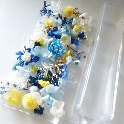【2021夏新作】ハーバリウム制作　花材　瓶付　ブルー　涼しげ　夏色　プリザーブドフラワー　母の日　お家時間　ギフト　 6枚目の画像