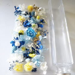 【2021夏新作】ハーバリウム制作　花材　瓶付　ブルー　涼しげ　夏色　プリザーブドフラワー　母の日　お家時間　ギフト　 7枚目の画像