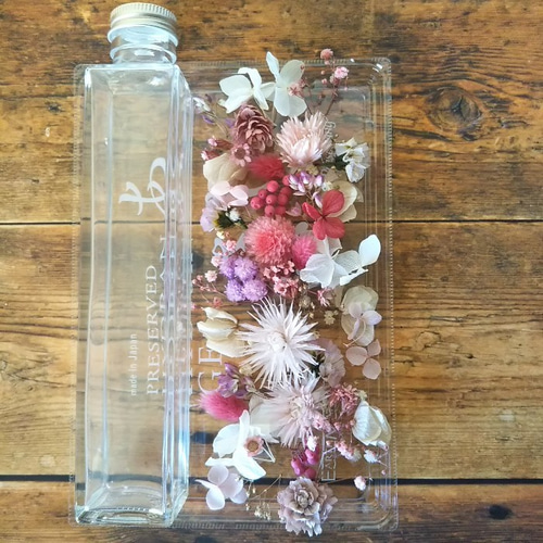 ハーバリウム制作キット ピンクホワイト 大人可愛い プリザーブド  