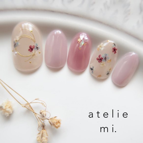 ♡涼しげドライフラワー♡ ネイルチップ　ハンドメイド ♡涼しげドライフラワー♡ ネイルチップ ハンドメイド ♡涼しげドライ