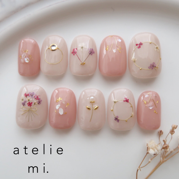 花柄クリアピンクネイルチップ5枚セット 81q7X6sKxpL._AC_UL210_SR210,