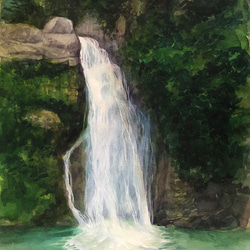 オリジナルポスターA4「里山の滝」 1枚目の画像