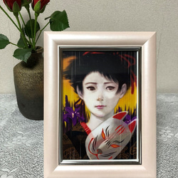 水彩アート「雨のパリ Ⅰ」1点物、手書き真筆。送料無料。 絵画