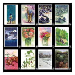 ポストカード・5枚セット「舞花」背景ホワイト＋4点 5枚目の画像