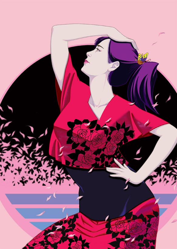 オリジナルアートA4ポスター「Spring Dance　up」　 3枚目の画像