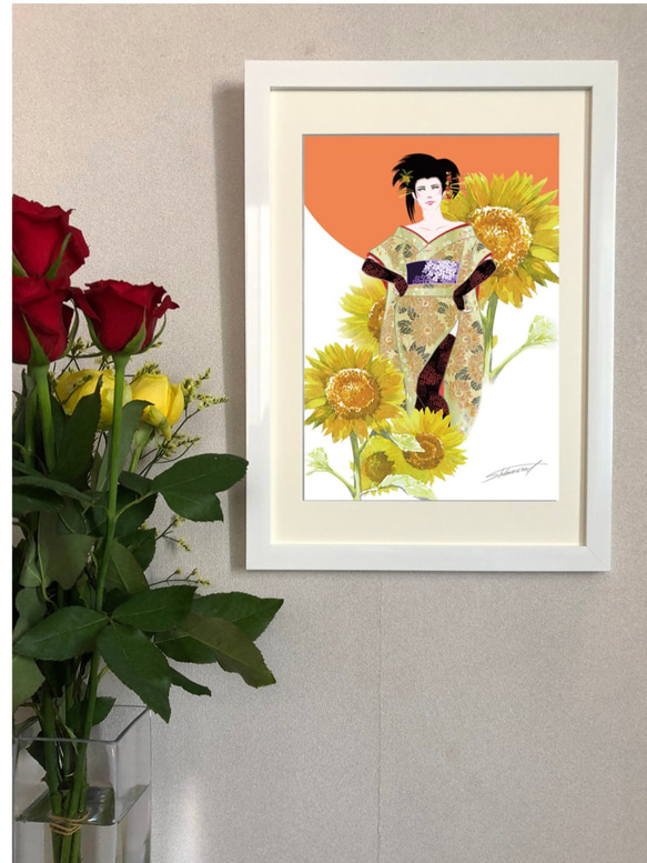 オリジナルアートA4ポスター「Sun flower 」 2枚目の画像