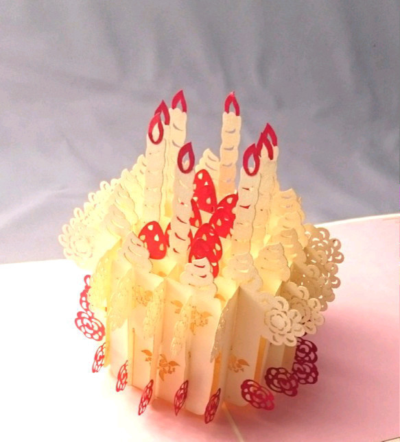 メッセージカード <バースデーケーキ> 誕生日 お祝い ポップアップ 1枚目の画像