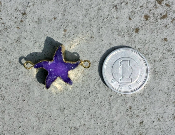 Starfish ドゥルージーストーンパーツ 天然石 星 2枚目の画像
