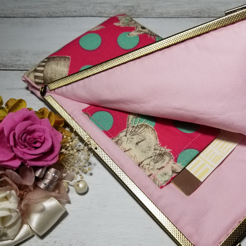☆ジョリーフルール～Saint-Germain Pink～☆L字がま口【スマホポーチ 