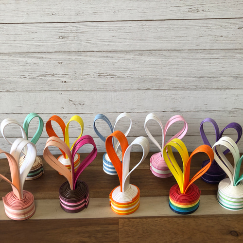 ハートカードスタンド カラフル かわいい色柄お任せ20個セット フォト