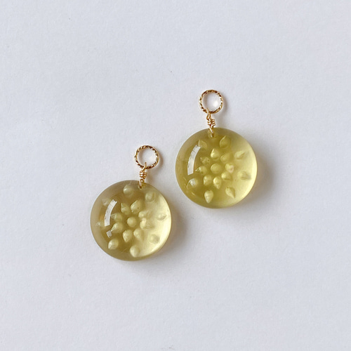 レモンカービング レモンクォーツのピアスチャーム☆