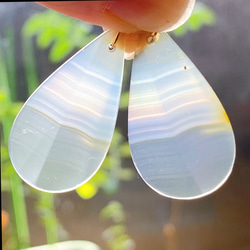 イリスアゲートの一粒ピアスB ピアス（フック・チェーン） MUUKOJI