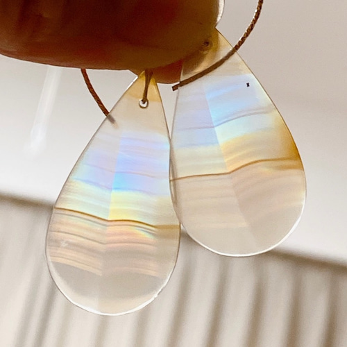 イリスアゲートの一粒ピアスB ピアス（フック・チェーン） MUUKOJI