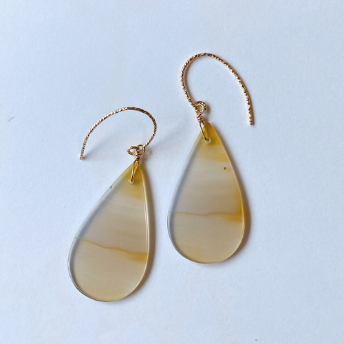 イリスアゲートの一粒ピアスB ピアス（フック・チェーン） MUUKOJI