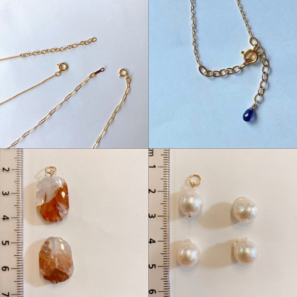 【Creema限定】あこや真珠、マニカラン水晶チャーム&14kgfネックレス2本セット 7枚目の画像
