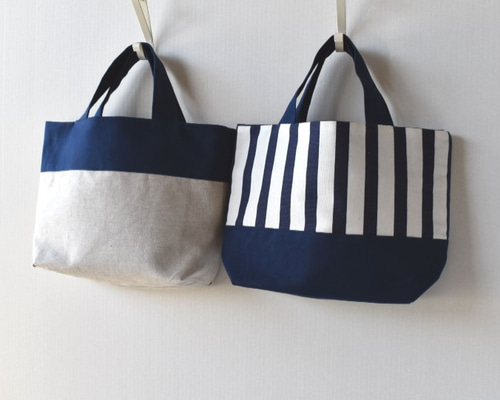 WRAP RIBBON MINI TOTE ミニトートバッグネイビー